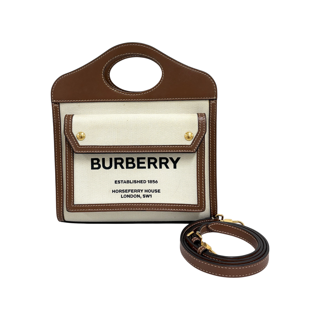 ITQ69EP4CDUM Burberry Horseferry Pocket Mini Crossbody Bag