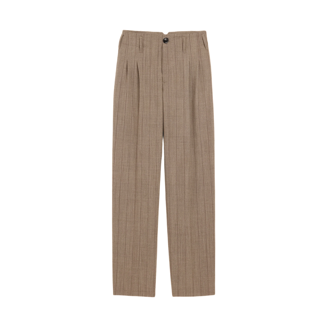 (W) 아미 브라운 스트라이프 울 투 플리츠 트라우저 초코 브라운 루비 레드((W) AMI Brown Striped Wool Two Pleats Trousers Choco Brown Ruby Red)