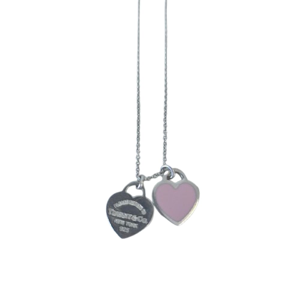 ITWV2SJ5GMQT Tiffany & Co. Return to Tiffany Pink Double Heart Tag Pendant Mini Silver