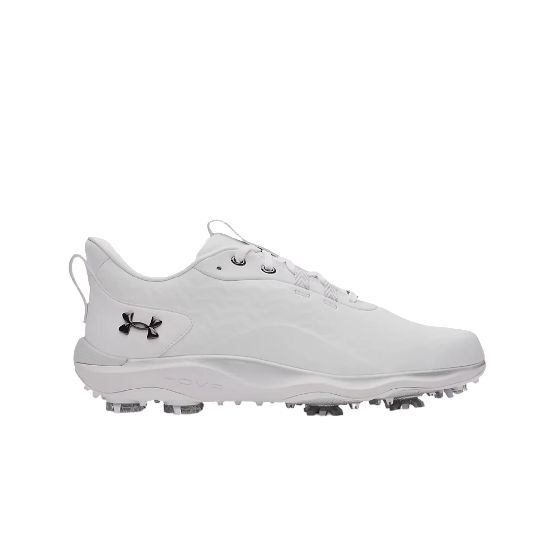6006116-100 Under Armour UA Drive Pro Clone Golf Shoes White Metallic Gun Metal