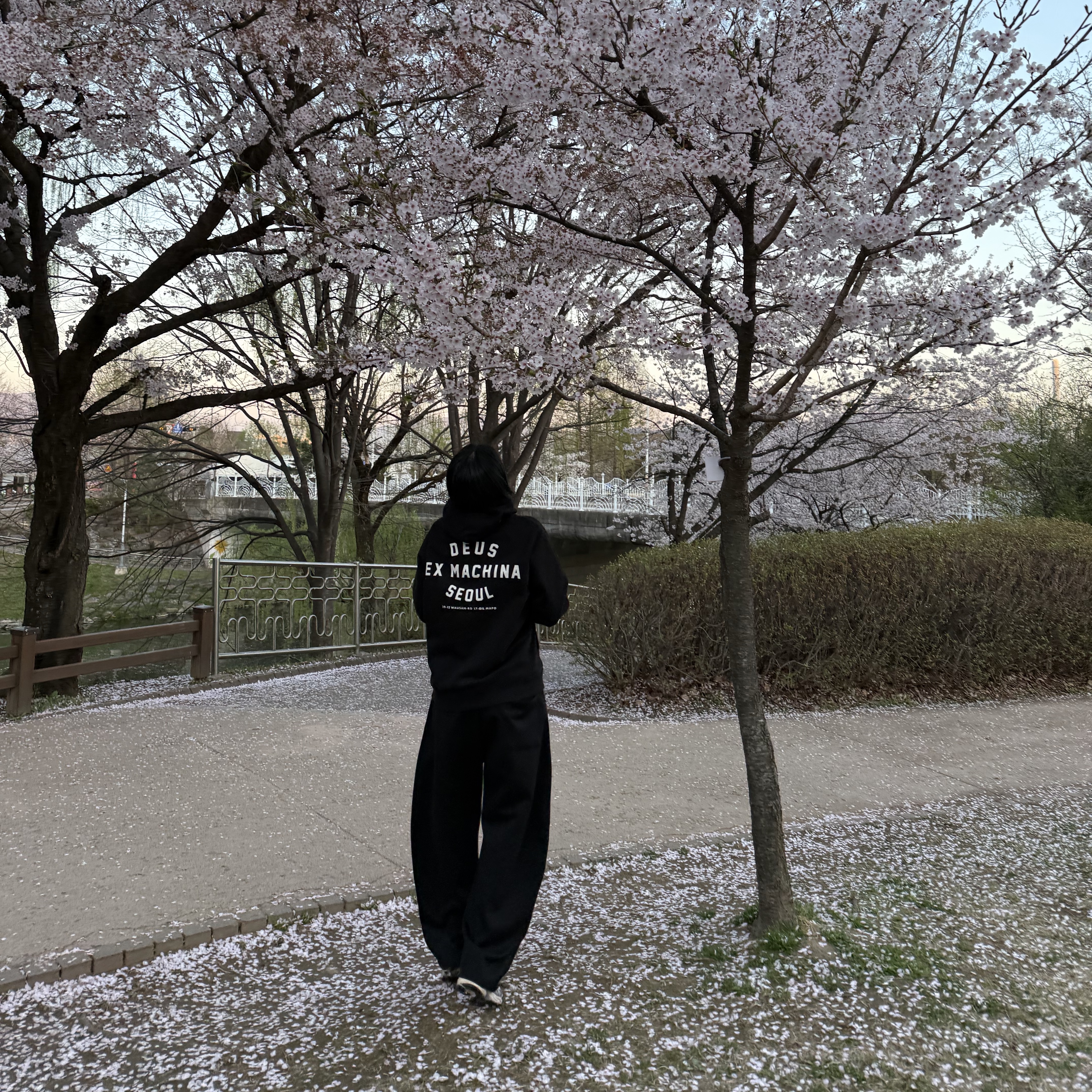 Deus Ex Machina Seoul Address Hoodie Black 착용 스타일 - 2
