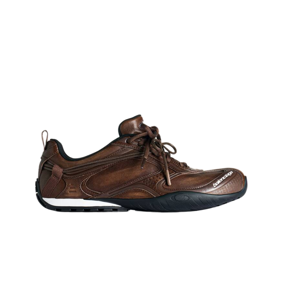 865703WSTVL2010 Balenciaga Radar Leather Sneaker Brown Black