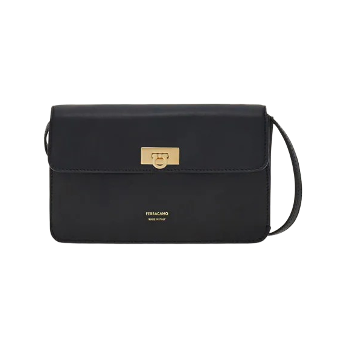 221165-795687 Ferragamo Flat Gancini Mini Bag Black