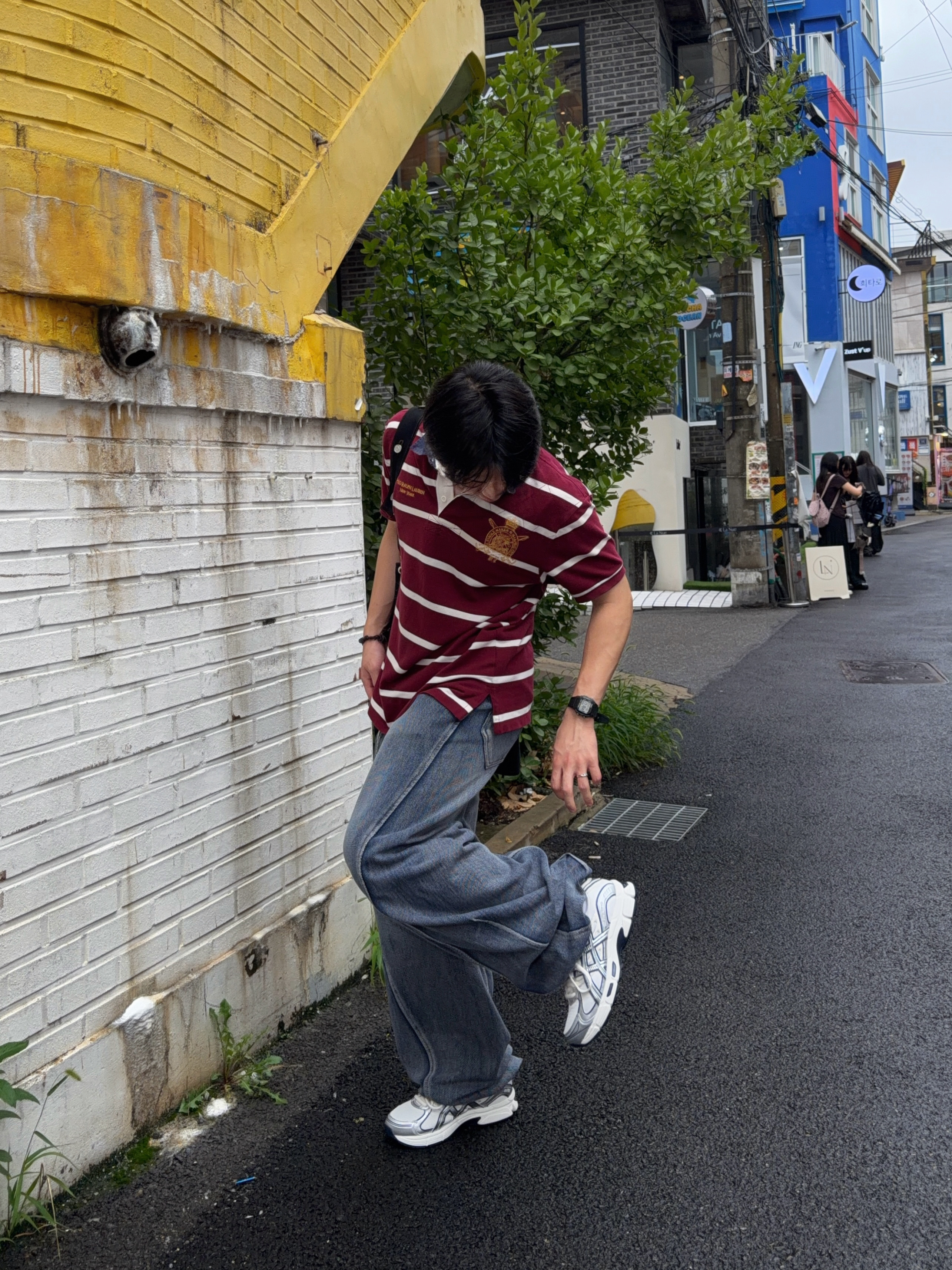 Asics Gel-Stratus MC Cream Pure Silver 착용 스타일 - 4