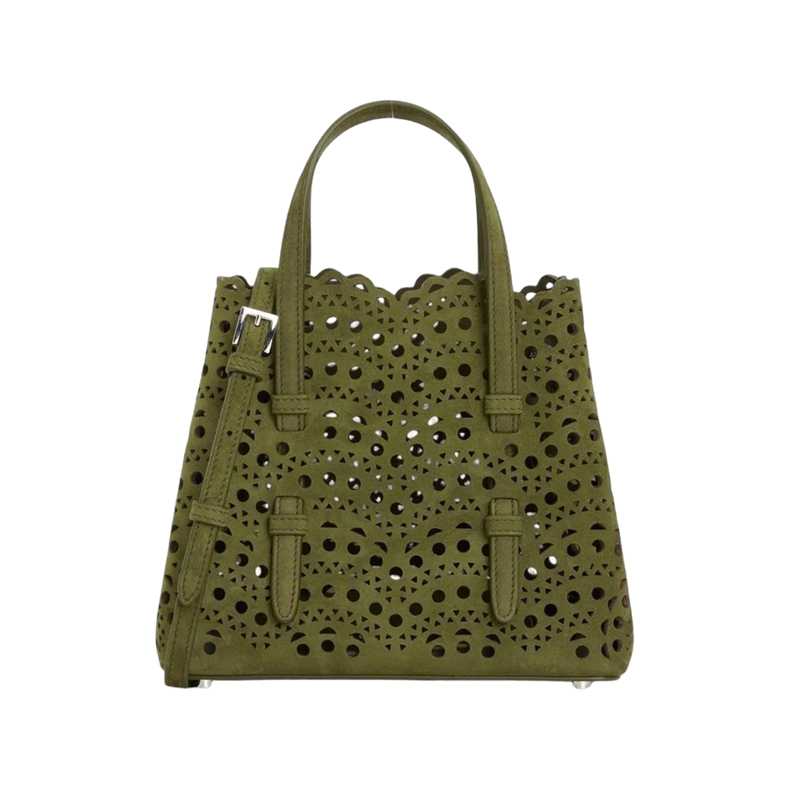 알라이아 미나 20 토트백 카키(Alaia Mina 20 Tote Bag Khaki)