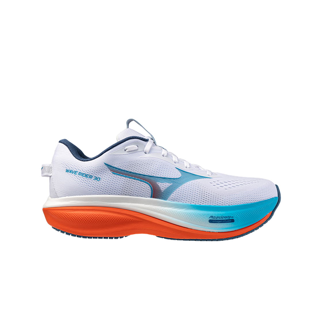 J1GM262051 Mizuno Wave Rider 30 White Blue