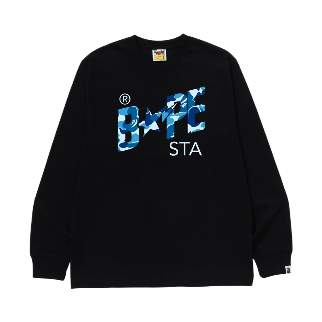 - BAPE ABC Camo Bape Sta L/S T-Shirt Black Blue