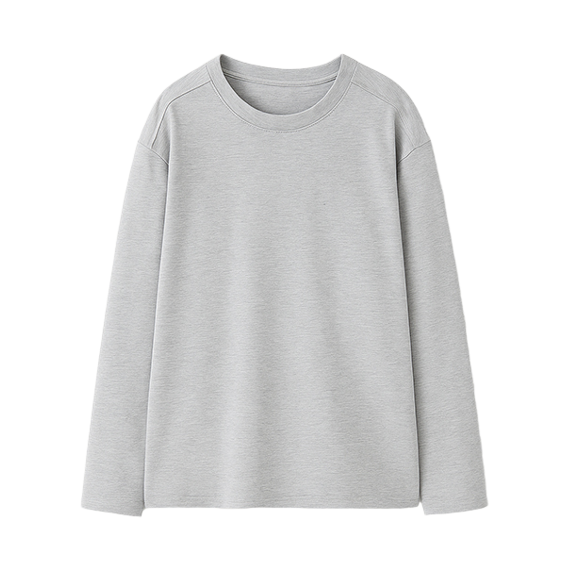 GC수피마 절개 긴팔티-백메란지 GCLIP Crew Neck Cut Loose Fit Long Sleeve T-Shirt Whitrmelange