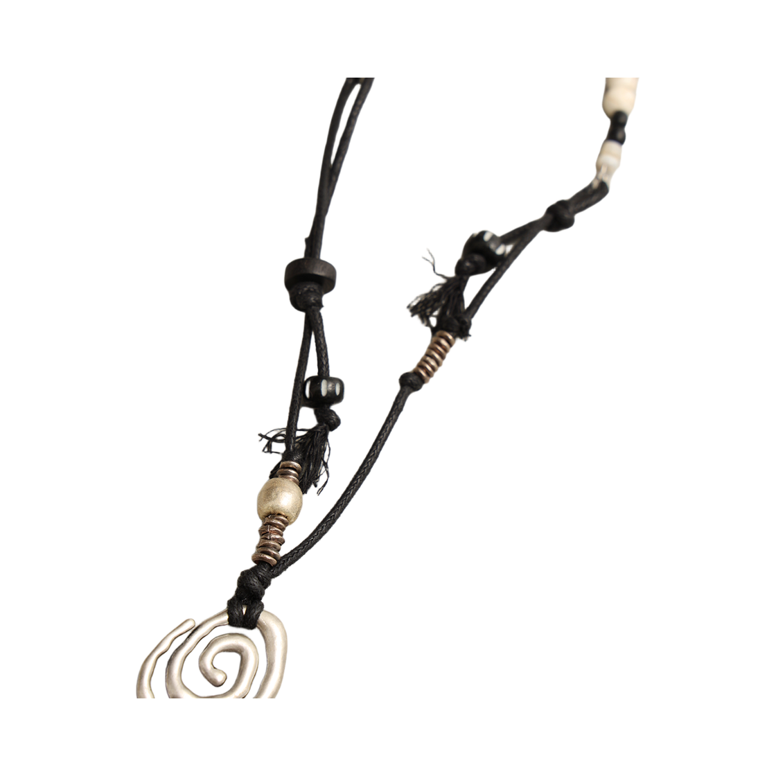 토우토우아카이브 스파이럴 믹스드 비즈 목걸이 블랙(TOWTOW.ARCHIVE Spiral Mixed Beads Necklace Black) - 2