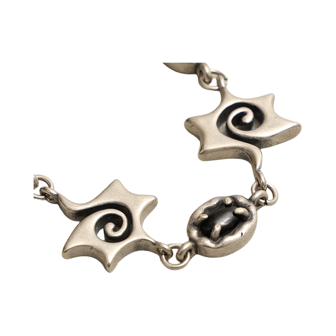 토우토우아카이브 스월 스타 젬 링크 팔찌 블랙(TOWTOW.ARCHIVE Swirl Star Gem Link Bracelet Black) - 2
