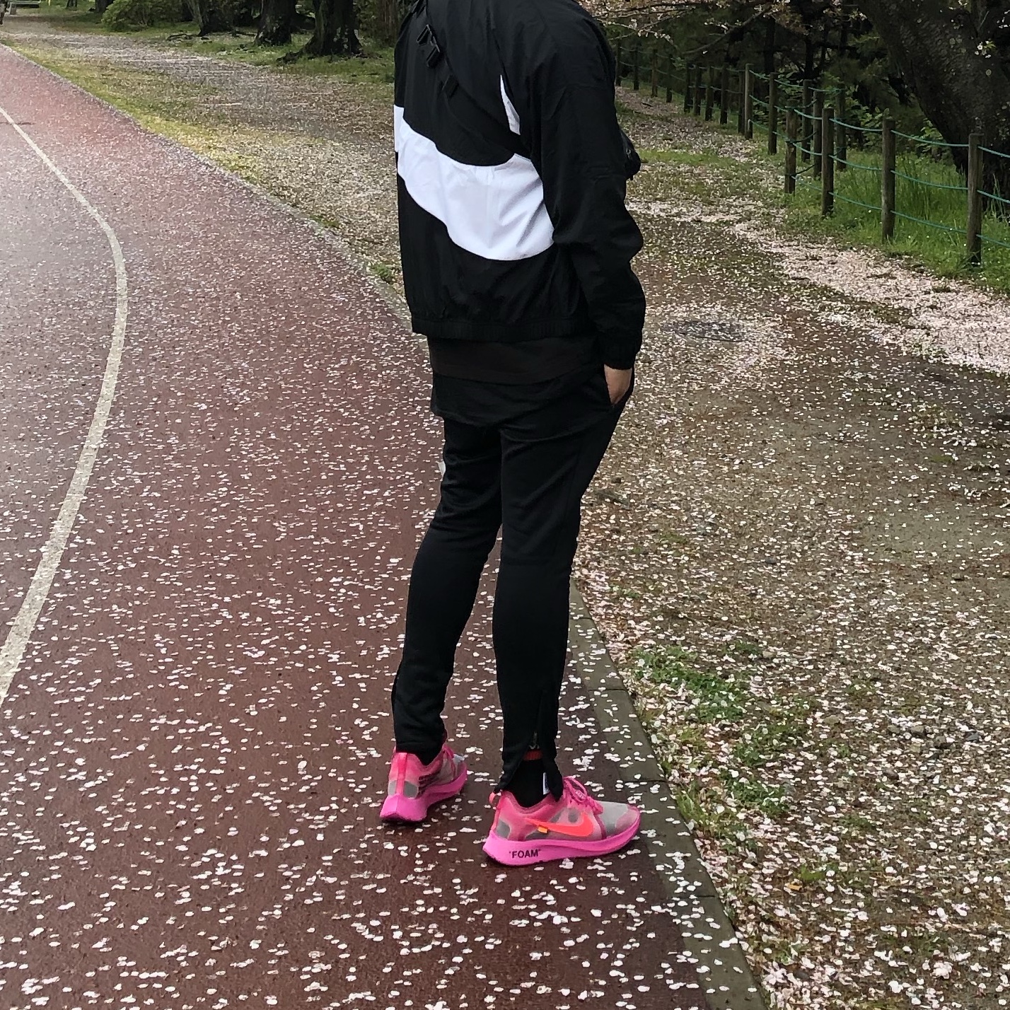 Nike x Off-White Zoom Fly SP Tulip Pink 착용 스타일 - 1