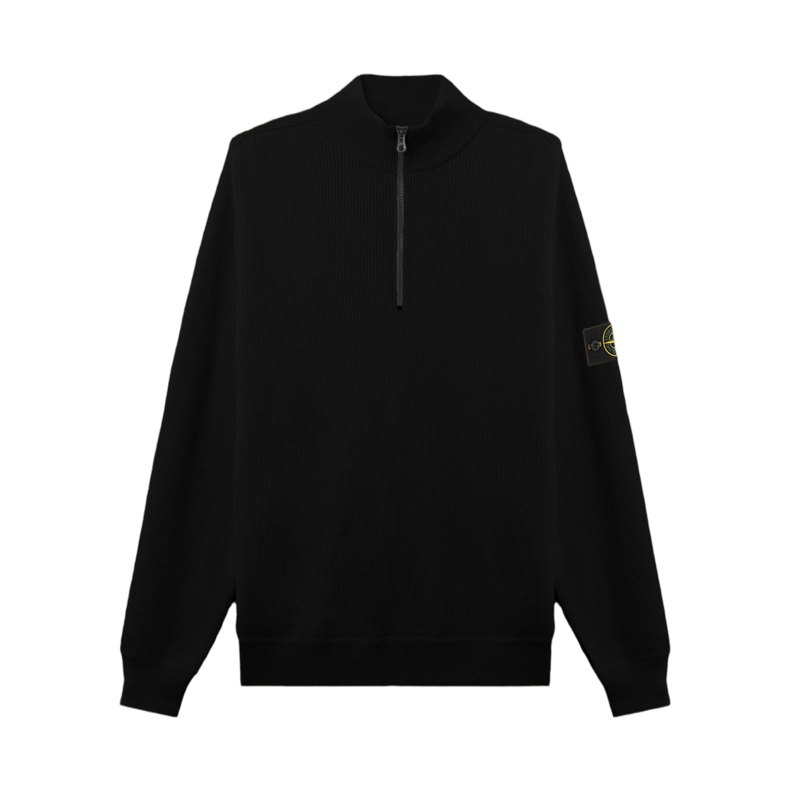 L2S1551001-24S00D8-V0029 Stone Island 5100124 Ribbed Soft Organic Cotton Regular-Fit Half-Zip Jumper Black - 26FW