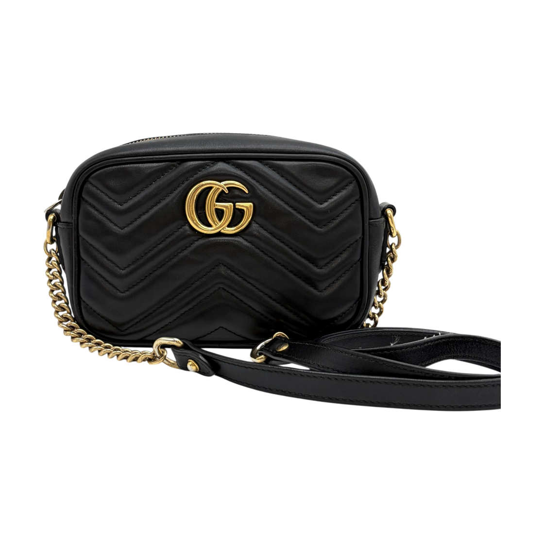 ITOJA77MT4BW Gucci Matelasse GG Camera Bag Crossbody Black