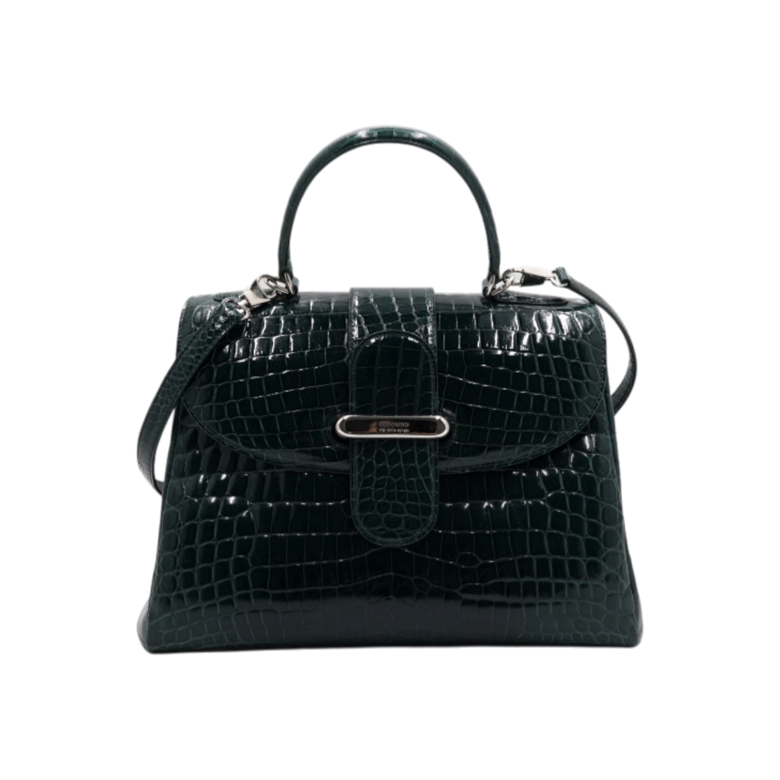 IT6FIPDNDLS6 COLOMBO Green Crocodile Leather Wall Street Tote Bag