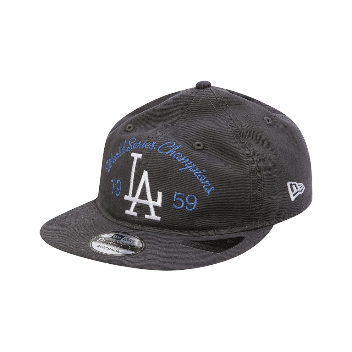뉴에라 MLB LA 다저스 월드 시리즈 레트로 크라운 스트랩백 그라파이트(New Era MLB LA Dodgers World Series Retro Crown Strapback Graphite) - 2