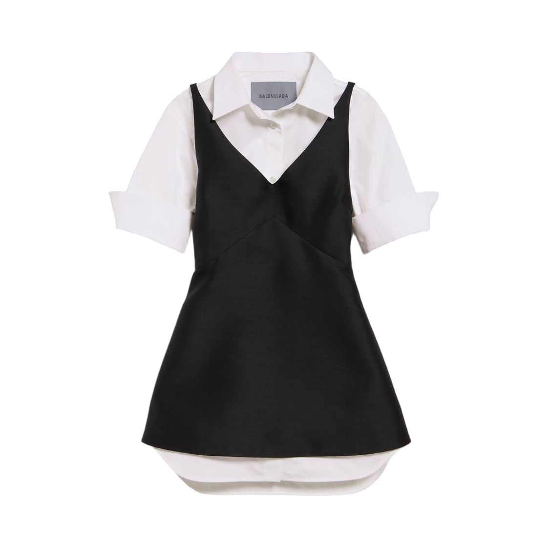A00296TUT221000 (W) Balenciaga Hybrid Shirt Dress Black