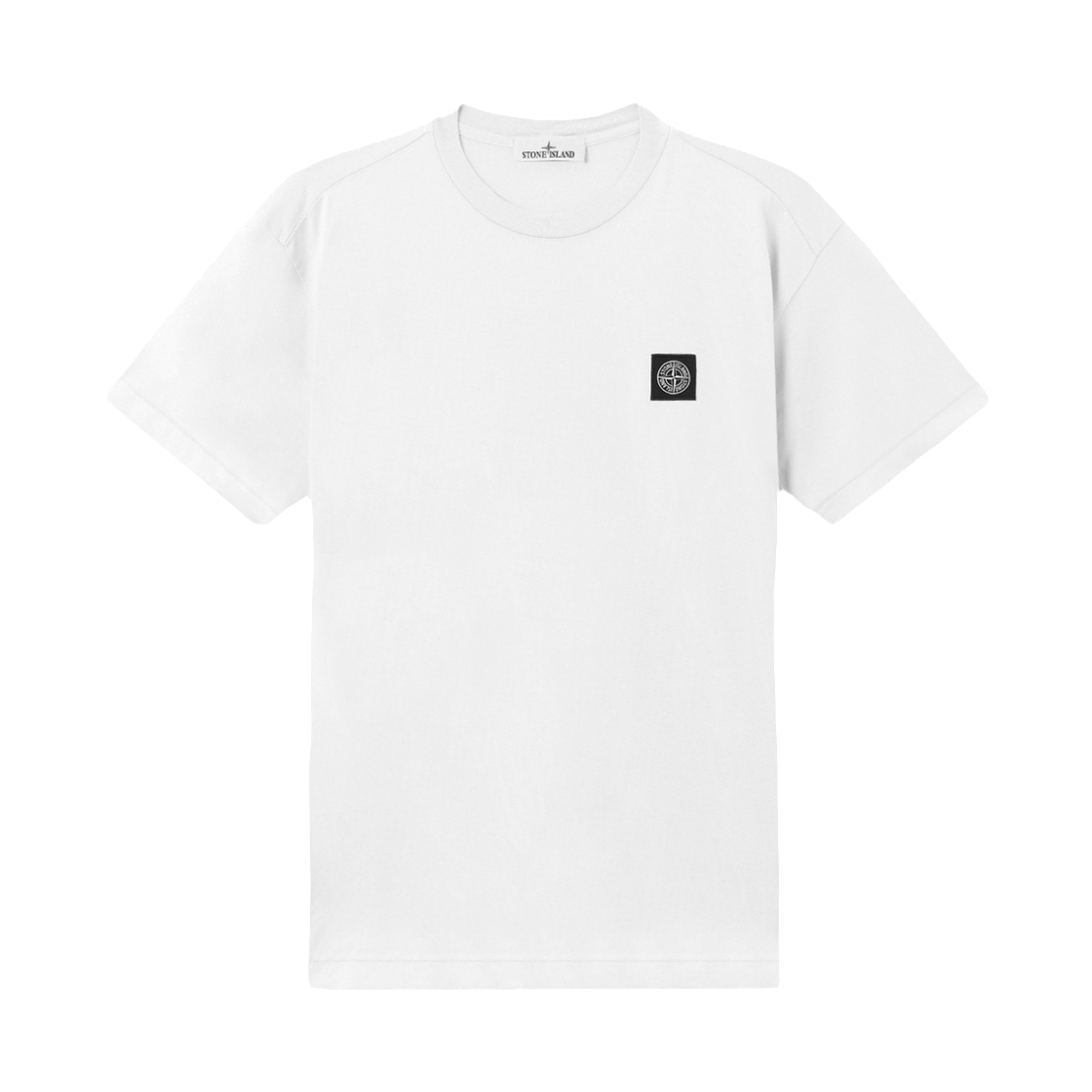 L2S1521000-27S0013-V0001 Stone Island 2100027 60/2 Cotton Jersey Slim-Fit T-Shirt with Compass Patch White - 26FW