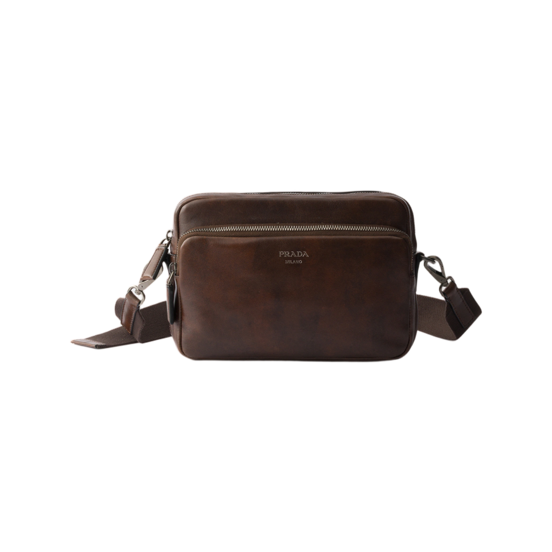2VH205-2ZQ6-F0324 Prada Leather Shoulder Bag Cocoa Brown