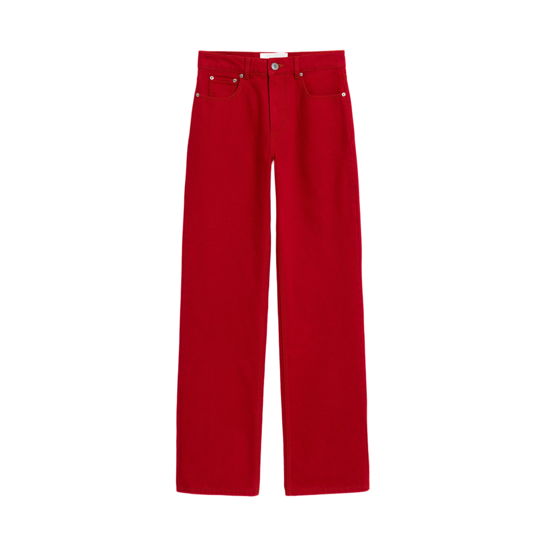 (W) 아미 레드 라지 핏 코튼 진 루비 레드((W) AMI Red Large Fit Cotton Jeans Ruby Red) - 1