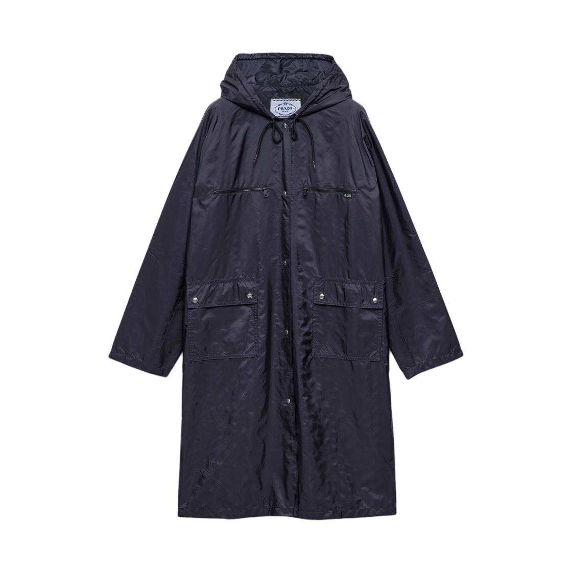 292405-1WQ9-F0AA7 (W) Prada Lightweight Re-Nylon Raincoat Blue
