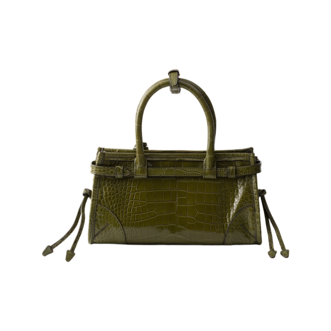 프라다 보니 스몰 크로커다일 레더 핸드백 올리브 그린(Prada Bonnie Small Crocodile Leather Handbag Olive Green) - 2