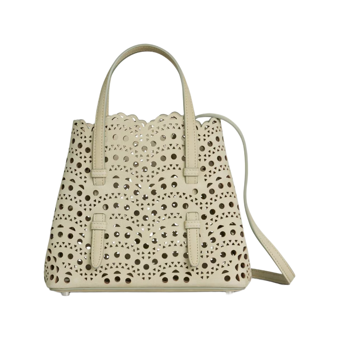 알라이아 미나 20 토트백 아몬드 그린(Alaia Mina 20 Tote Bag Almond Green)