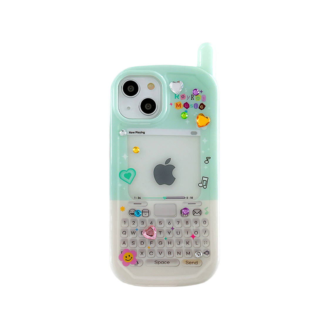 로이로이 큐빅 그린 포카 안테나 아이폰 케이스(ROYROY Cubic Green Photocard Antenna iPhone Case)