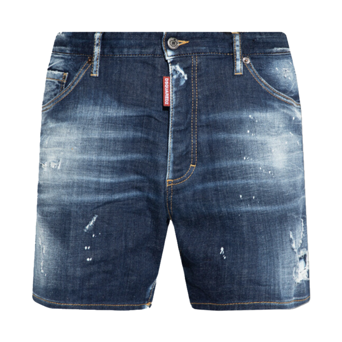 디스퀘어드2 다크 립드 워시 코만도 데님 쇼츠 블루(Dsquared2 Dark Ripped Wash Commando Denim Shorts Blue)