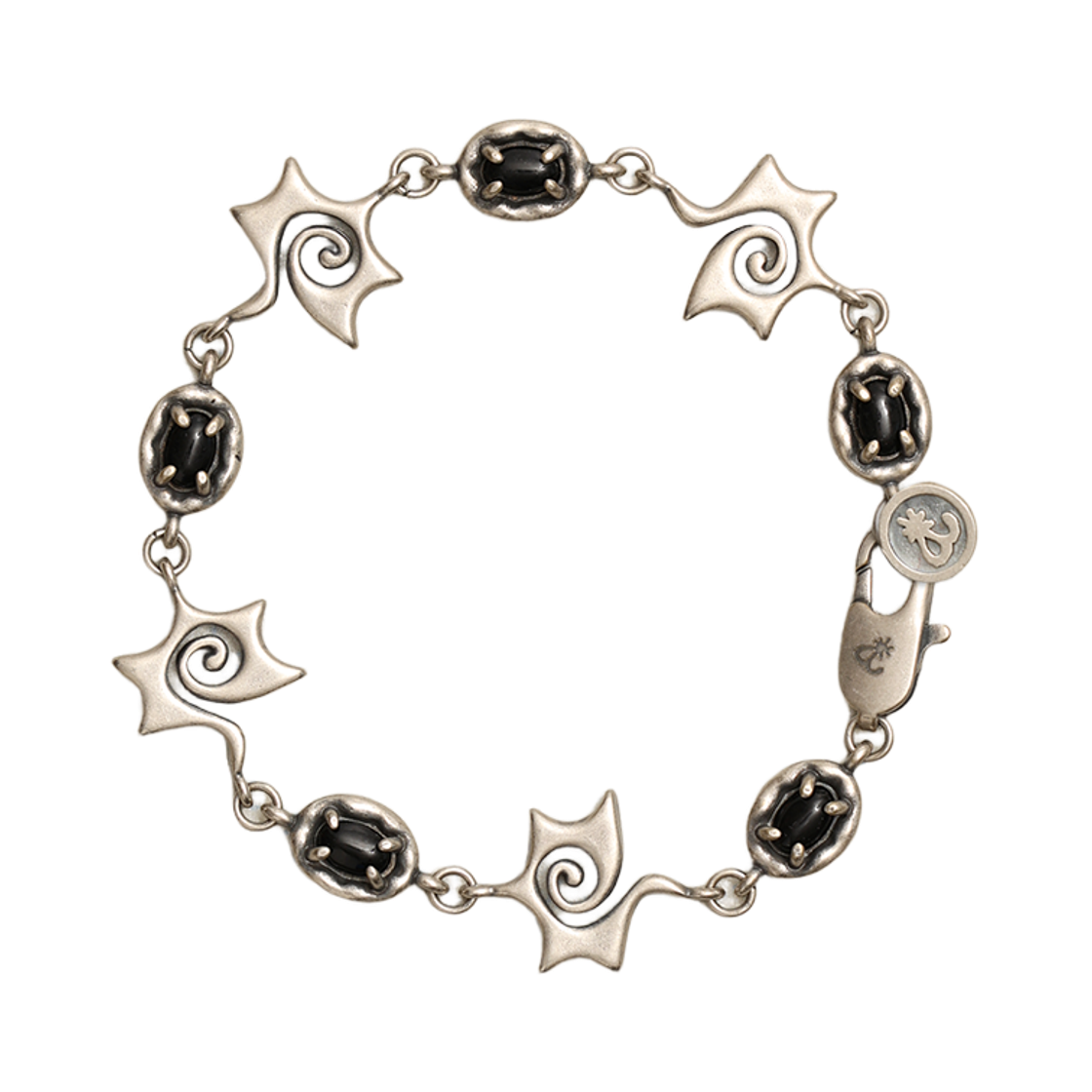 토우토우아카이브 스월 스타 젬 링크 팔찌 블랙(TOWTOW.ARCHIVE Swirl Star Gem Link Bracelet Black)