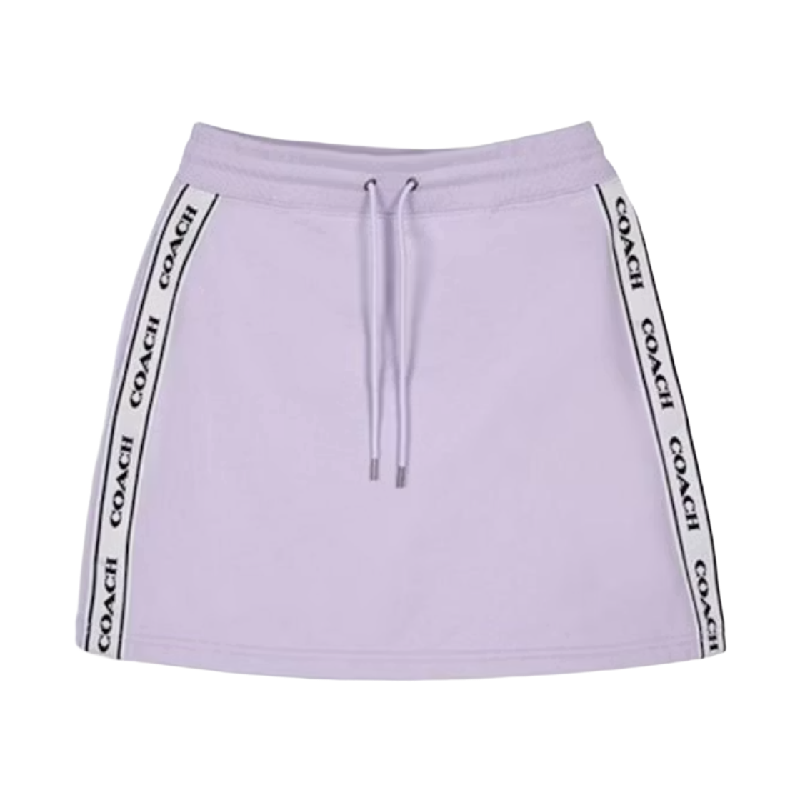 (W) 코치 사이드 스트라이프 프린트 드로우스트링 스커트 라벤더((W) Coach Side Striped Print Drawstring Skirt Lavender) - 1