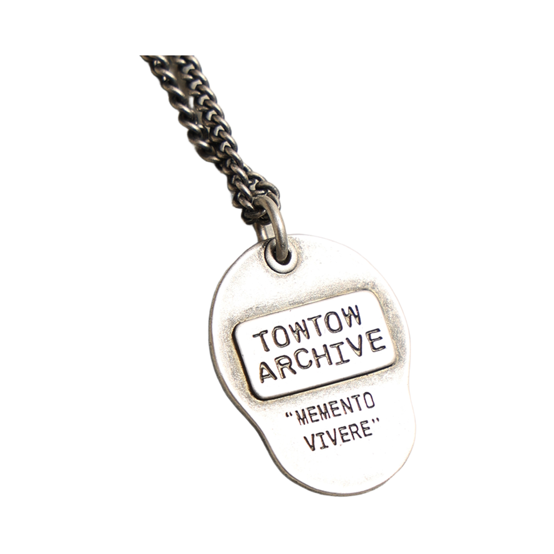 토우토우아카이브 플랫 스컬 목걸이 실버 버니시(TOWTOW.ARCHIVE Flat Skull Necklace Silver Burnish) - 5