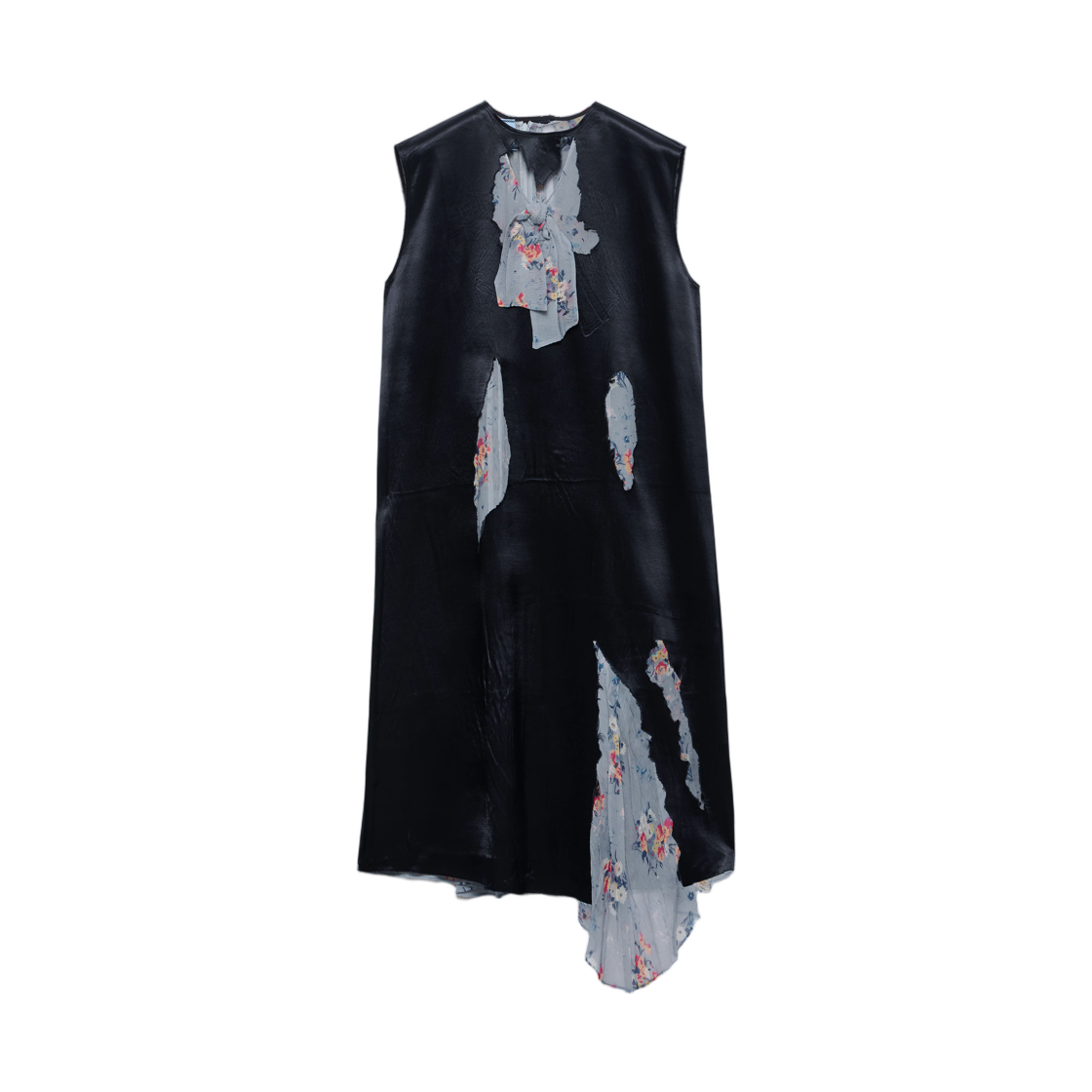 P3T58X-6620-F0002 (W) Prada Devore Satin Dress Black