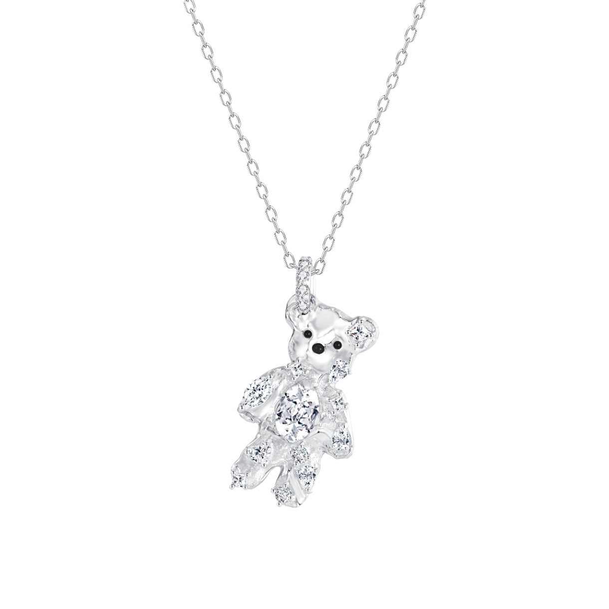 위민 코인 젬스톤 베어 네클리스 실버 - 26FW(Yvmin Coin Gemstone Bear Necklace Silver - 26FW) - 2