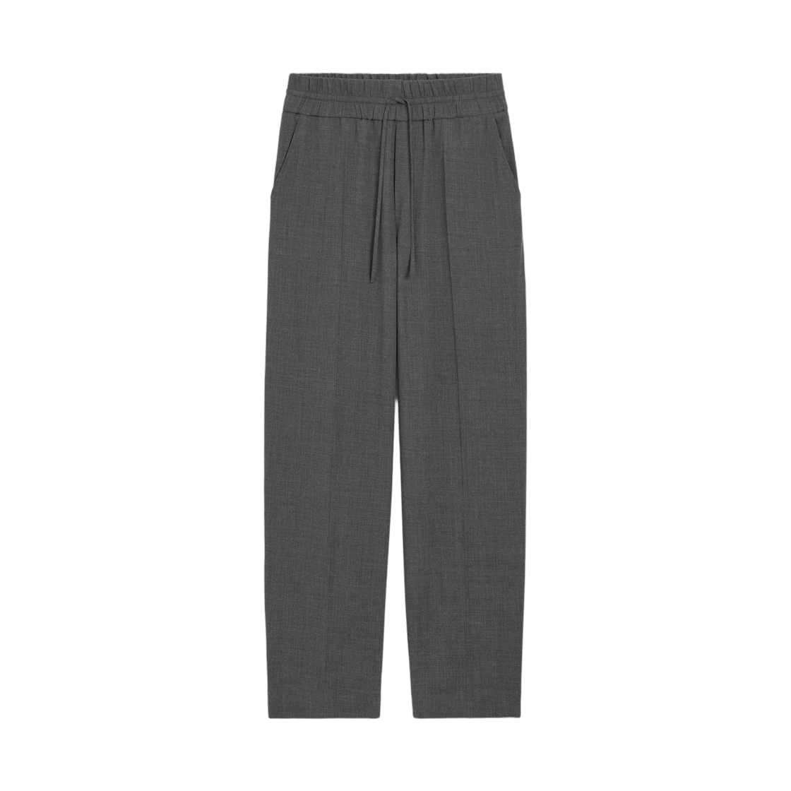 아미 그레이 엘라스티케이티드 웨이스트 울 트라우저 카본 그레이(AMI Grey Elasticated Waist Wool Trousers Carbon Grey) - 1
