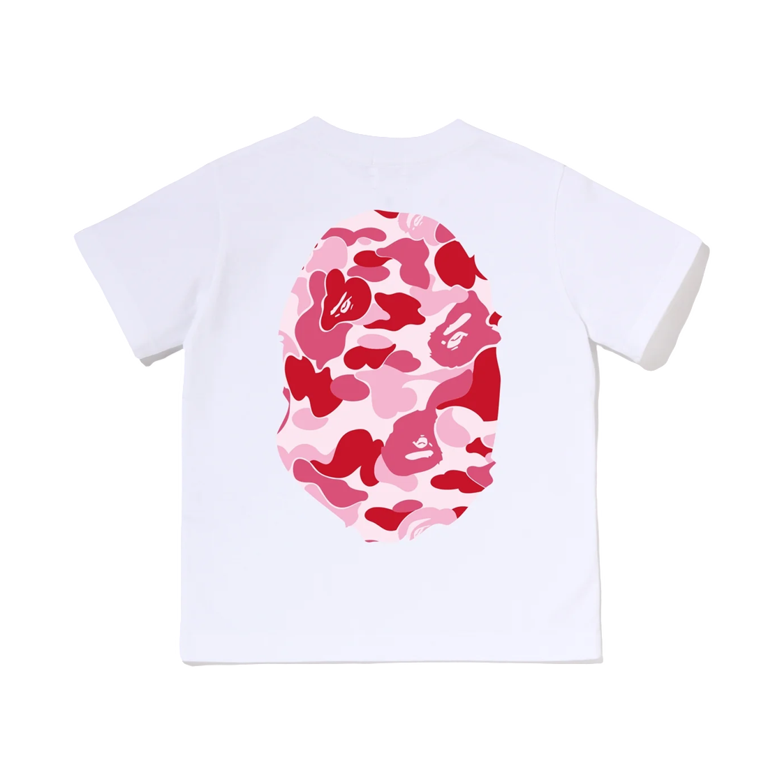 (키즈) 베이프 ABC 카모 빅 에이프 헤드 티셔츠 화이트 핑크((Kids) BAPE ABC Camo Big Ape Head T-Shirt White Pink) - 2