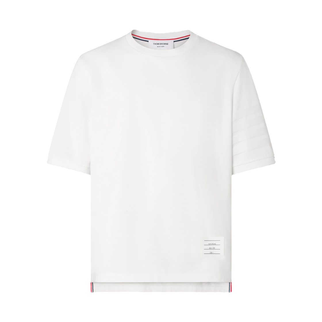 MJT581A-J0276-100 Thom Browne Jersey Ottoman 4-Bar Tee White