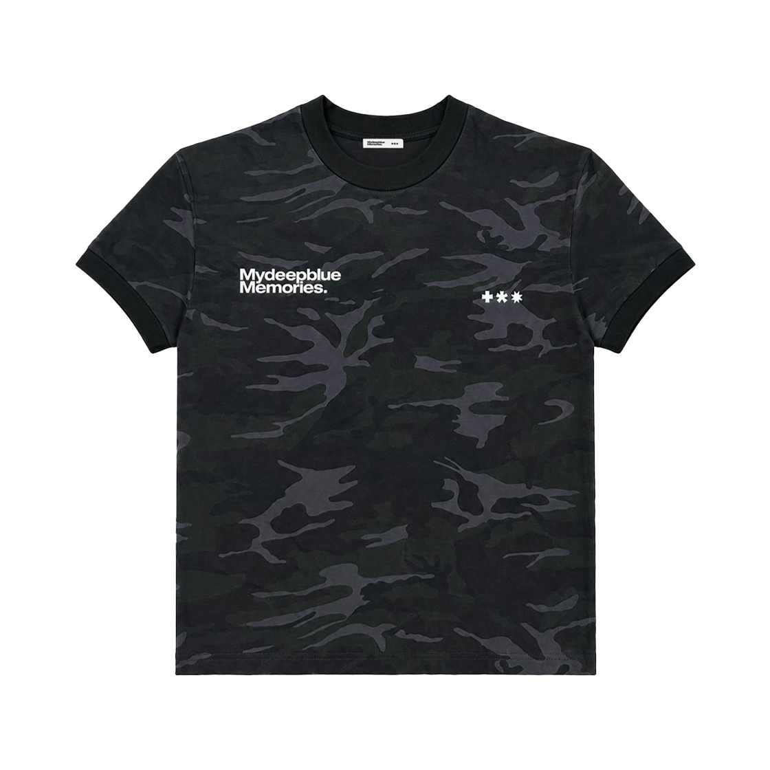 마이딥블루메모리즈 #2 카모 심볼 로고 링거 티셔츠 블랙(MydeepblueMemories #2 Camo Mm Logo Ringer T-Shirts Black) - 2
