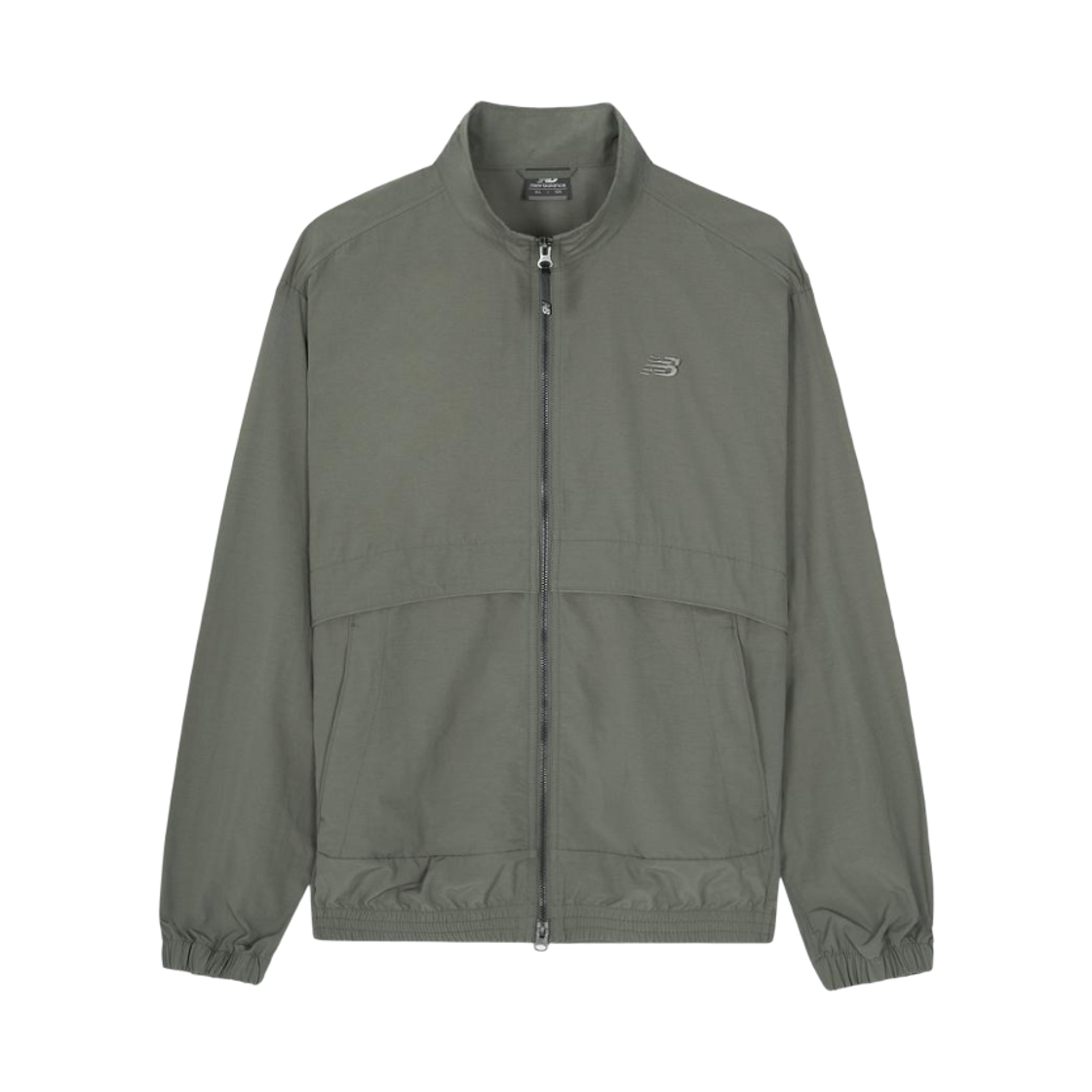 NBNAG31803-GI New Balance Essentials Heritage Stand Neck Warm Up Jacket Grey Khaki
