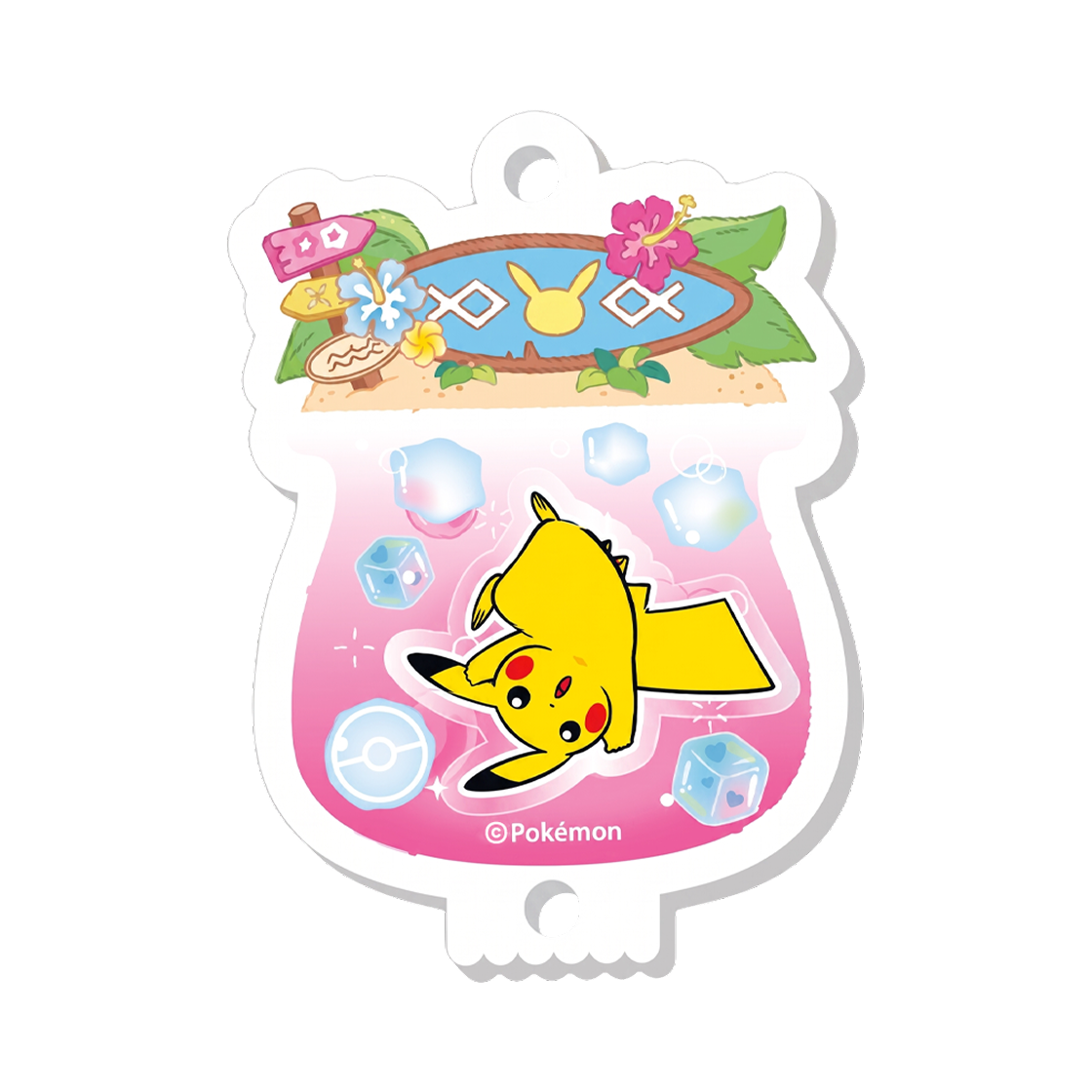 - Pokemon Chilln Summer Days Acrylic Shaker Keychain Pikachu