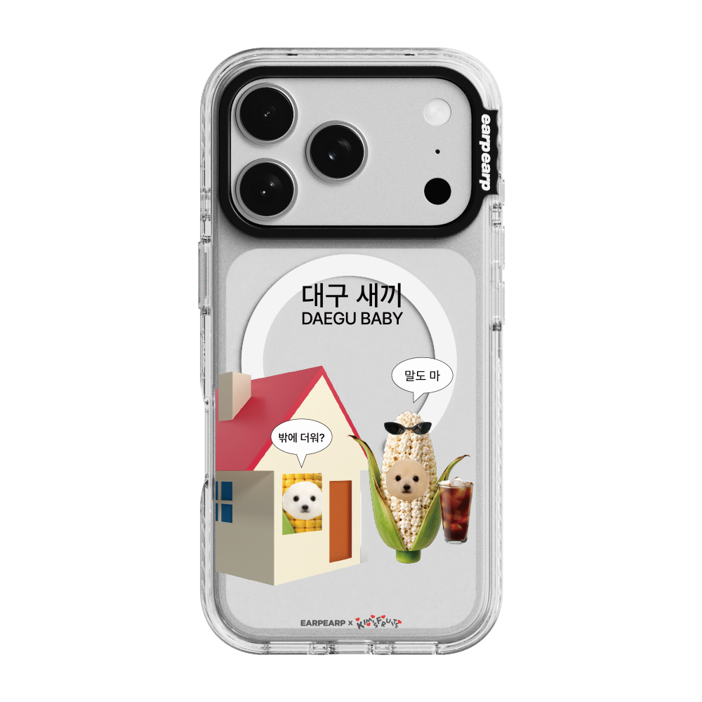 E2607_0004 EARPEARP x Kims Fruits DAEGU BABY Magsafe Wave Label+ Case Clear