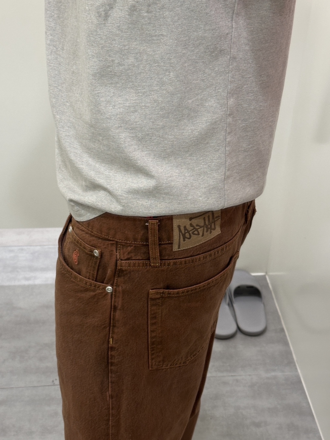 Stussy Denim Big OL' Jean Washed Clay, (W) Nike Air Superfly Black 착용 스타일 - 1