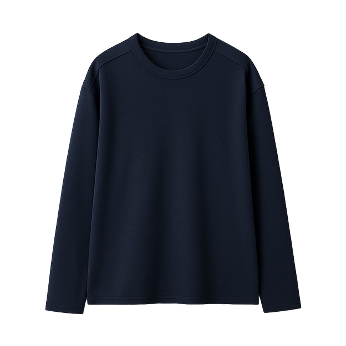 GC수피마 절개 긴팔티-네이비 GCLIP Crew Neck Cut Loose Fit Long Sleeve T-Shirt Navy