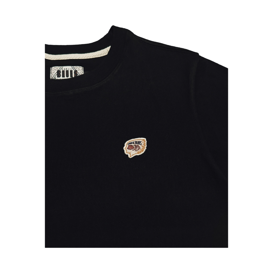 갈릭블루스 휴먼 X 풋프린트 아플리케 티셔츠 블랙(GARLICBLUES HUMAN X FOOTPRINT Appliqué T-Shirt Black) - 4