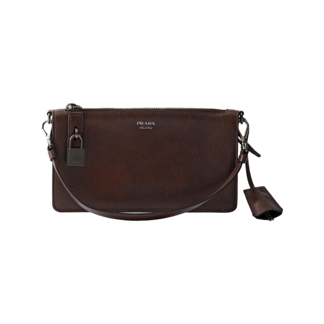 2ZT098-2ZQ6-F0324 Prada Leather Pouch Cocoa Brown