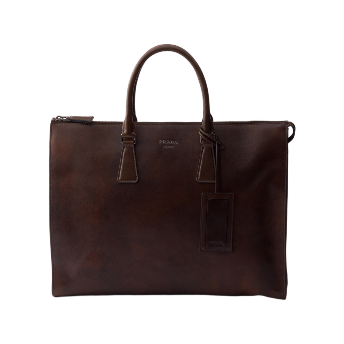 2VG039-2ZQ6-F0324 Prada Leather Tote Bag Cocoa Brown