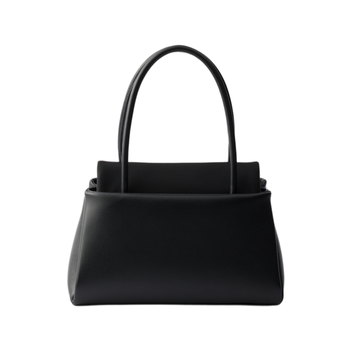 프라다 패시지 스몰 레더 백 리나일론 플랩 블랙(Prada Passage Small Leather Bag with Re-Nylon Flap Black) - 2