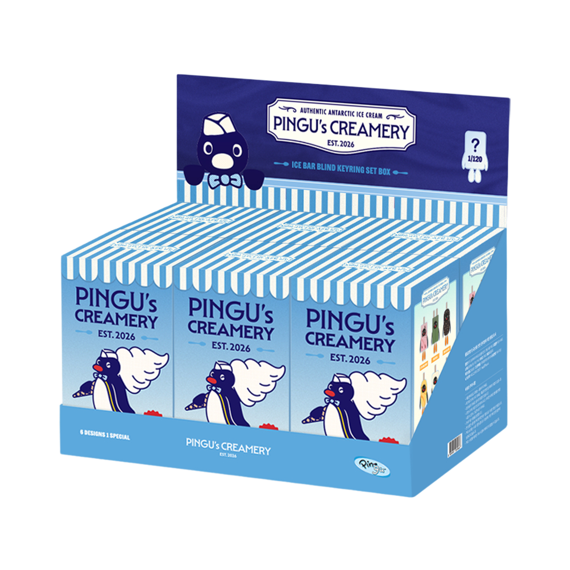 PCR-RKS PINGU' CREAMERY Ice Bar Blind Keyring Set Box (6 Blind Box)