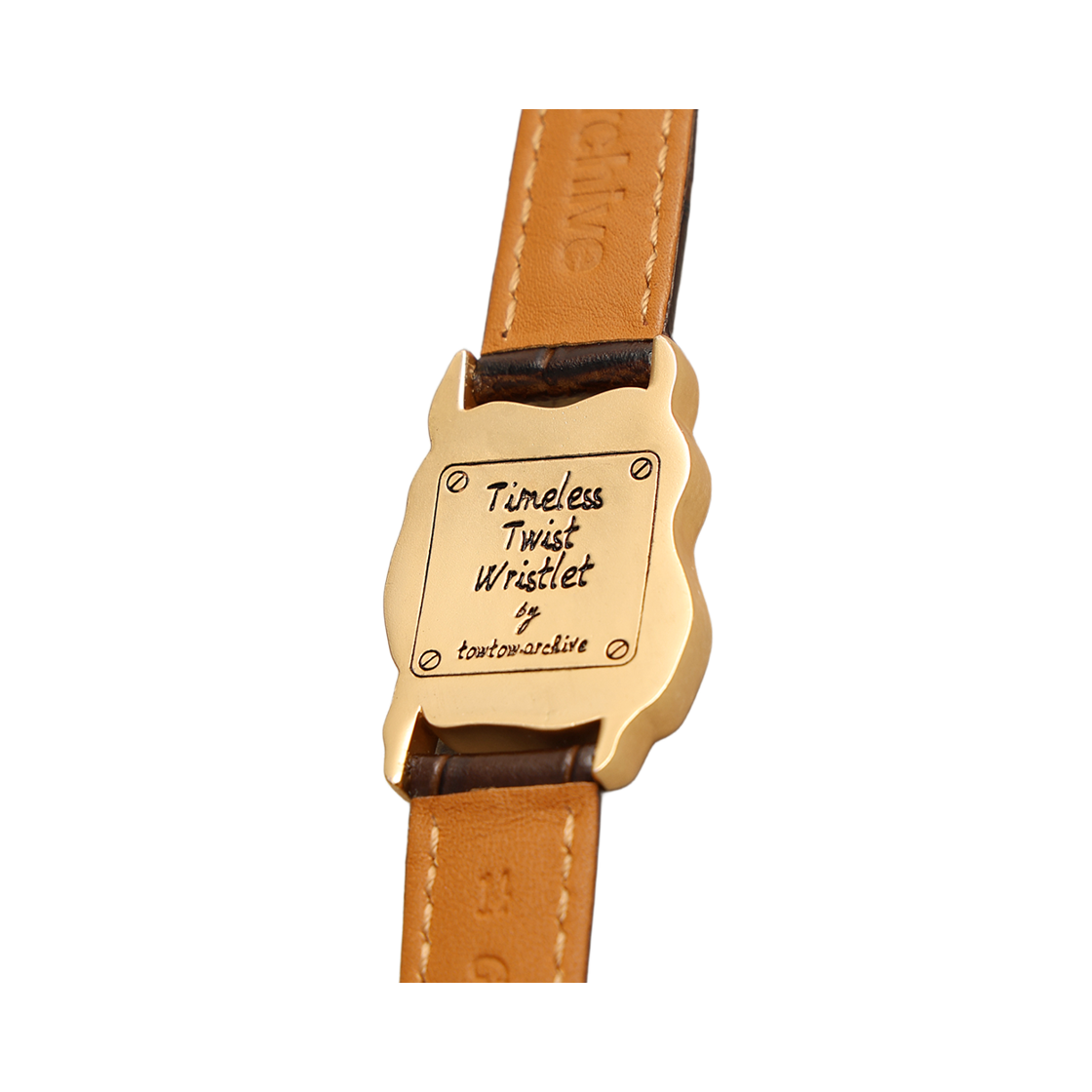 토우토우아카이브 타임리스 트위스트 위슬릿 4.0 브라운 골드(TOWTOW.ARCHIVE Timeless Twist Wristlet 4.0 Brown&Gold) - 3