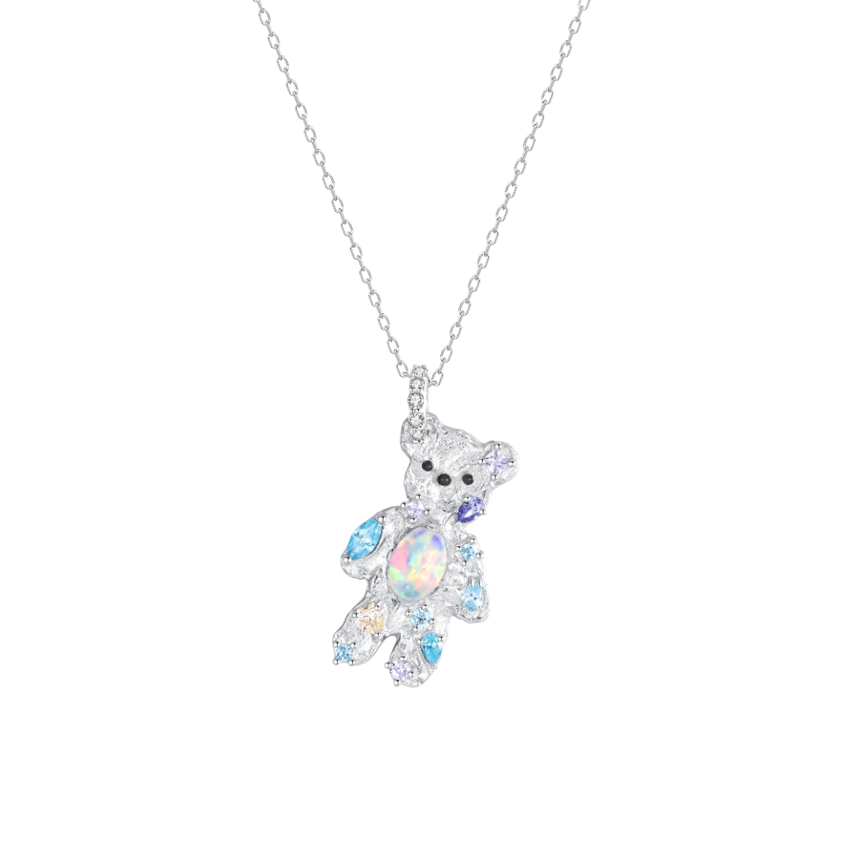 위민 코인 젬스톤 베어 네클리스 멀티 컬러 - 26FW(Yvmin Coin Gemstone Bear Necklace Multi Color - 26FW) - 2