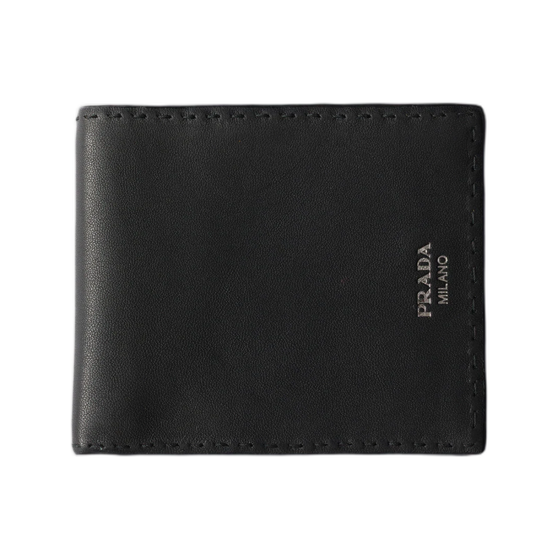 2MO513-2ZQ4-F0002 Prada Antiqued Leather Wallet Black